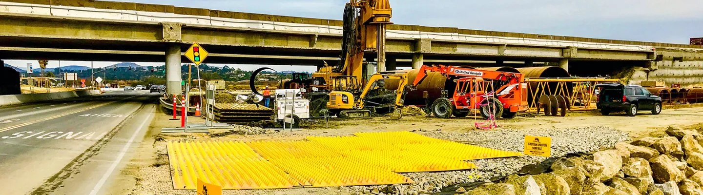 esteras de control de desplazamiento en un sitio de trabajo