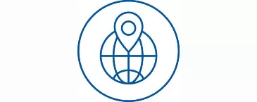icono de pin de ubicación y globo