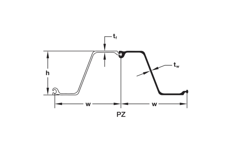 Dibujo de la tablestaca PZ-27