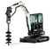 Miniexcavadora BOBCAT negra y blanca con oscilación de cola reducida