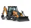 cargador para retroexcavadora CASE de 60 – 90 HP naranja y gris, 14 ft de profundidad de excavación, con Extendahoe
