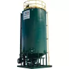 Foto de producto de tanque con fondo cónico vertical verde con fondo blanco