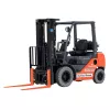 Montacargas de almacén Toyota naranja y negro