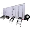 Combo de remolque con regadera y sanitarios de 4-Station Blacktie blanco con 4 lavabos