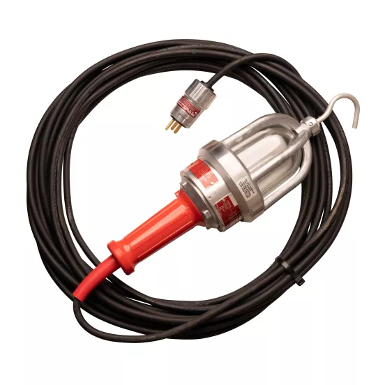 Luz colgante, 110 V, a prueba de explosiones, eléctrica Worksite roja y plateada