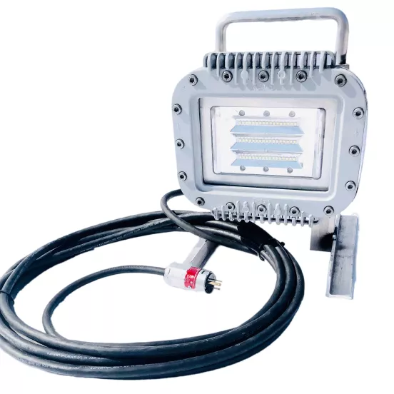 Luz de trabajo portátil, 70 W, a prueba de explosiones Worksite plateada