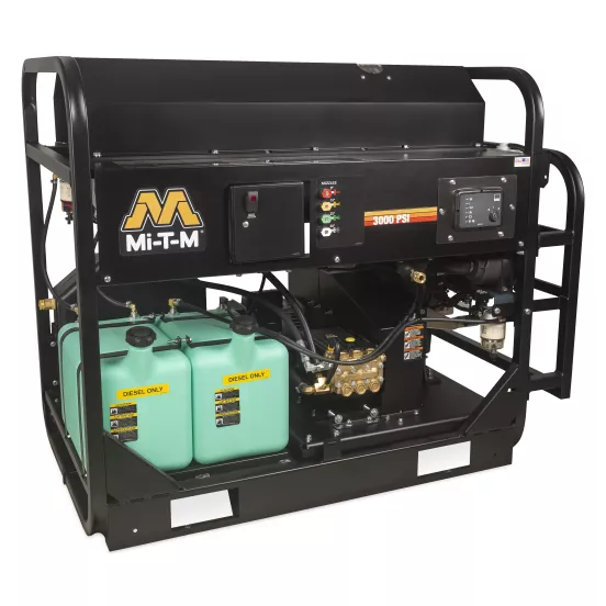 Lavadora a presión de 3,500 psi Mi-T-M negra y verde