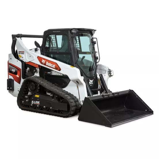 Cargador sobre orugas compacto BOBCAT blanco y negro