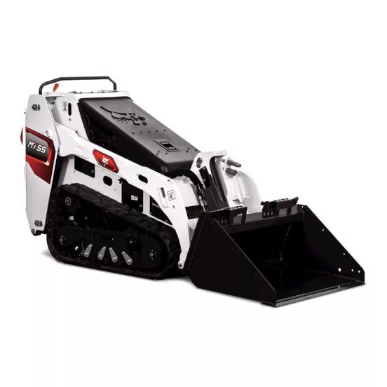 Cargador sobre orugas compacto BOBCAT blanco y negro de 300 – 600 lb
