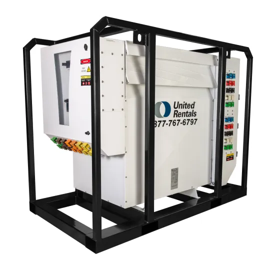 Transformador reductor GENÉRICO blanco y negro de 300 kVA, 480/600 V a 120/208 V