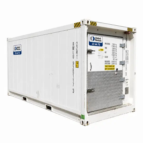 Contenedor para eventos refrigerado con cubo alto de 20 ft para alquiler de almacenamiento en frío en eventos