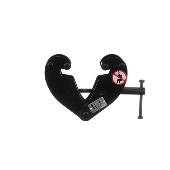 Abrazadera de viga de polipasto AMH negra, 5 toneladas, 3 in – 12 in Ancho de la brida de la viga